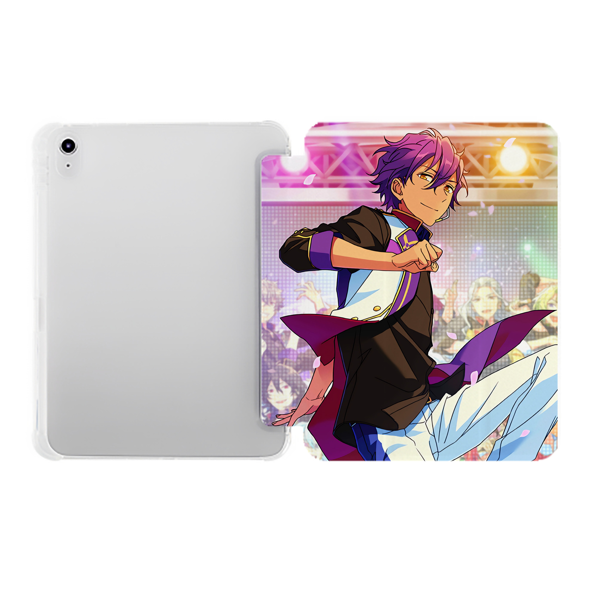 （画像用） あんさんぶるスターズ! Ensemble Stars IPad ケース ペン収納付き 三つ折りスタンド PUレザー×シリコン 対応機種9.5/10.5/10.9インチ